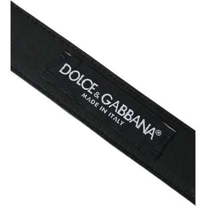 Dolce & Gabbana Dark Brown Perforated Leather Metal Buckle Belt Men