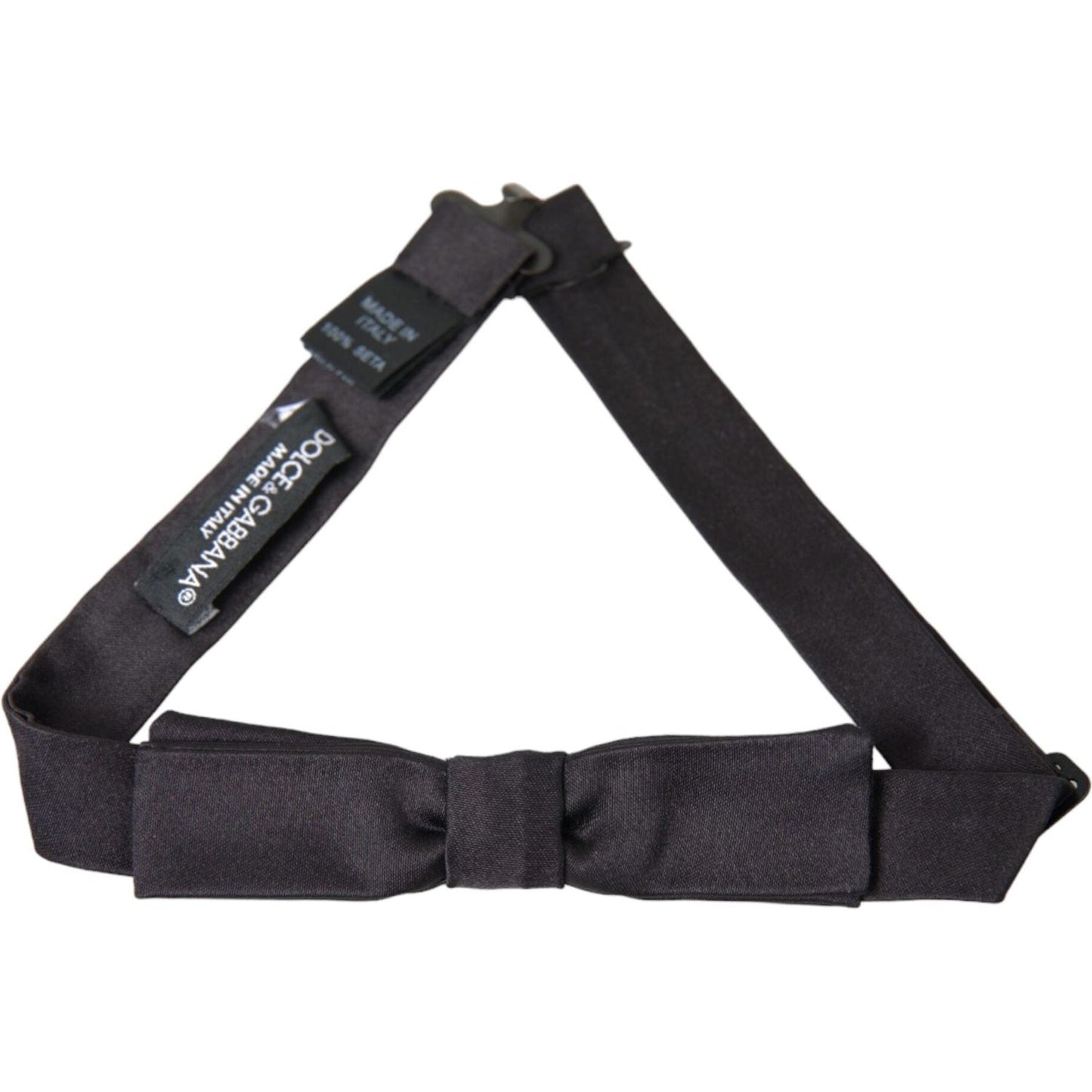 Dolce & Gabbana Dark Gray Silk Adjustable Neck Men Bow Tie