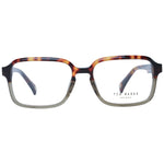 Ted Baker Brown Men Glasses Frame, full-rim acetate with demo lenses, rectangle style, includes branded case.