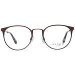 Ted Baker Brown Men Glasses Frame, full-rim metal design with demo lenses for men, size 50-21-140, includes branded case.