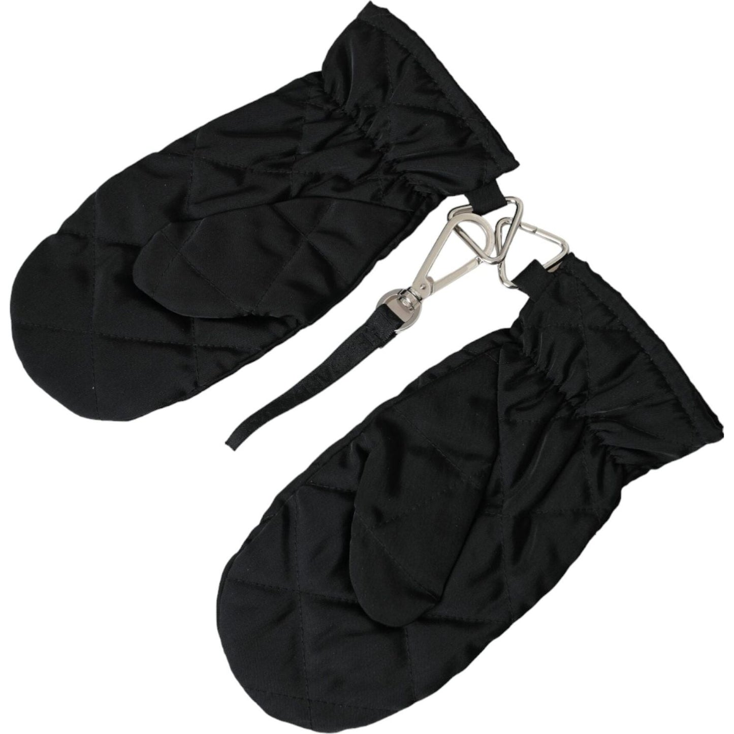 Dolce & Gabbana Black Quilted Nylon Wrist Length Mitten Gloves LB30132-7.5