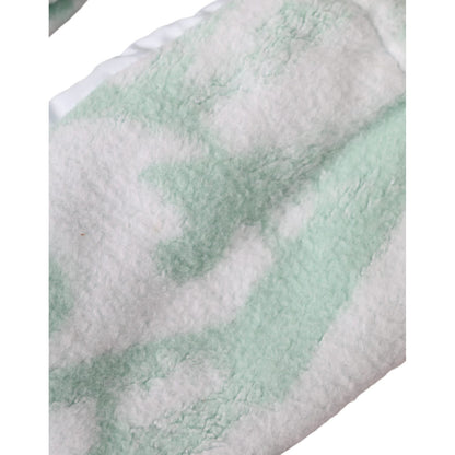 Dolce & Gabbana White Nylon Fleece Wrist Length Mitten Gloves