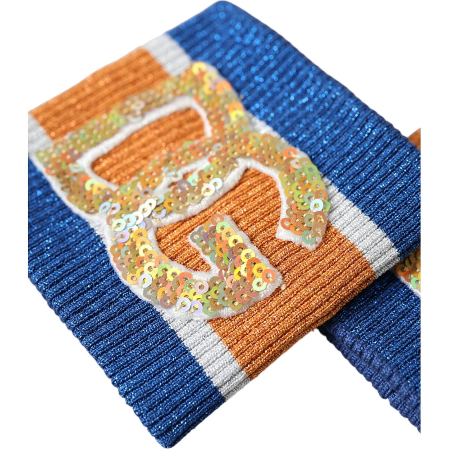 Dolce & Gabbana Multicolor Logo Sequin Viscose Wristband LB30153