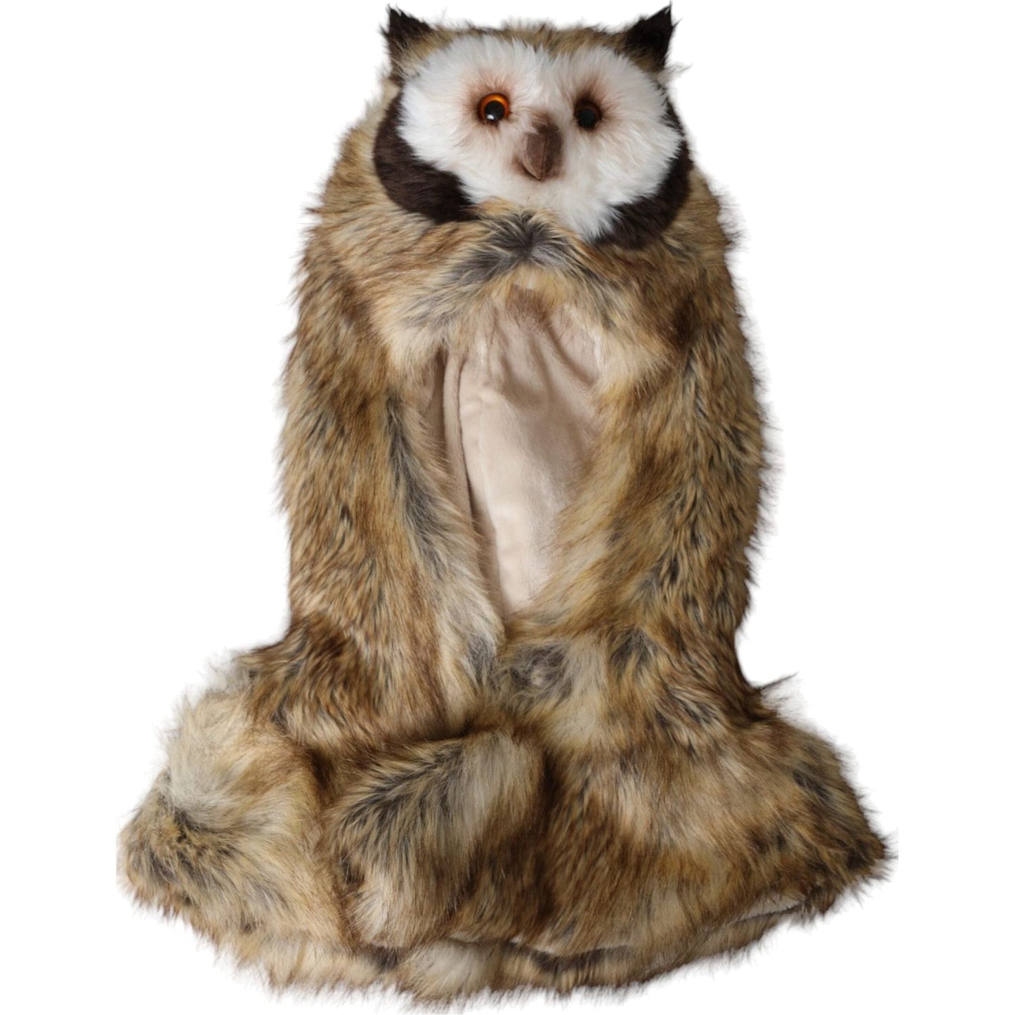 Dolce & Gabbana Brown Owl Faux Fur Whole Head Cap Hat