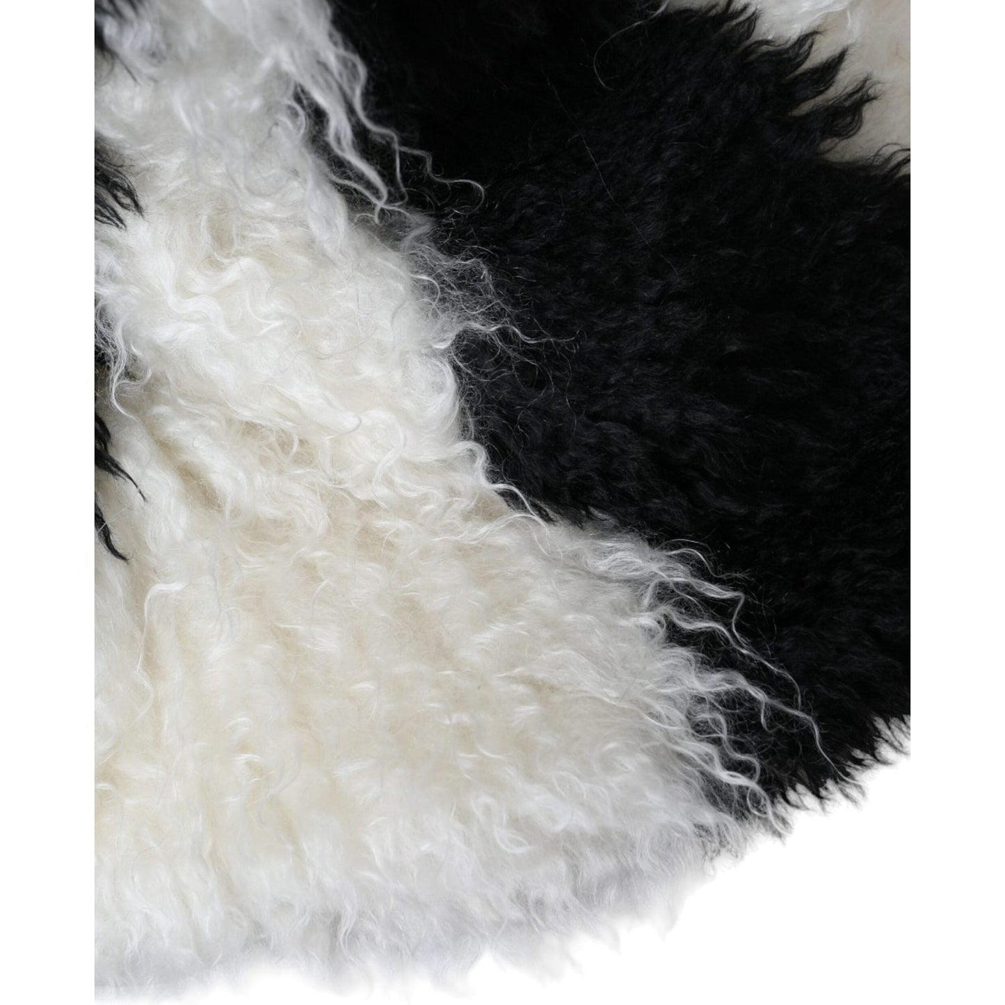 Dolce & Gabbana Black White Stripes Mohair Fur Bucket Hat