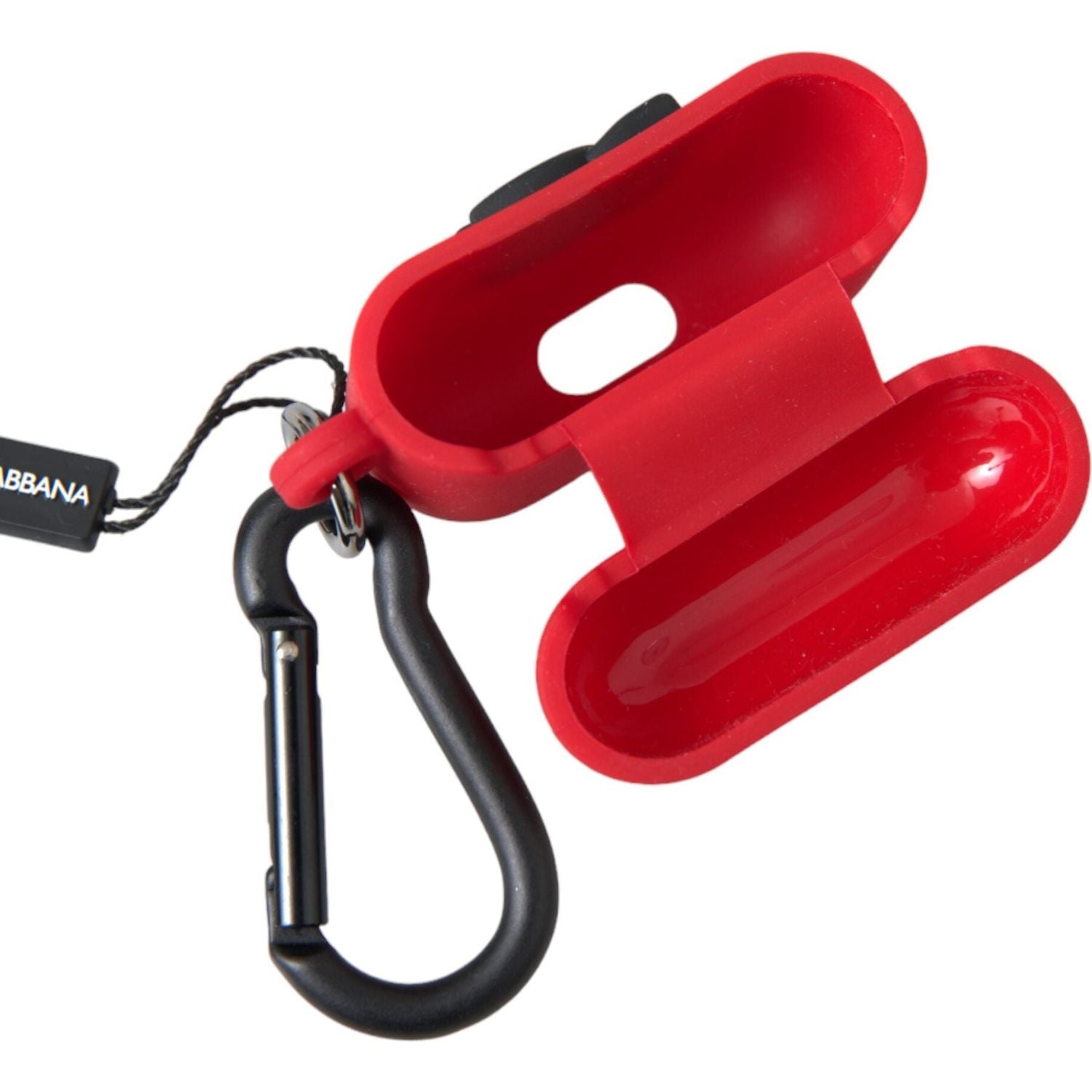 حافظة Airpods من السيليكون المطاطي الأحمر من Dolce &amp; Gabbana منقوش عليها شعار