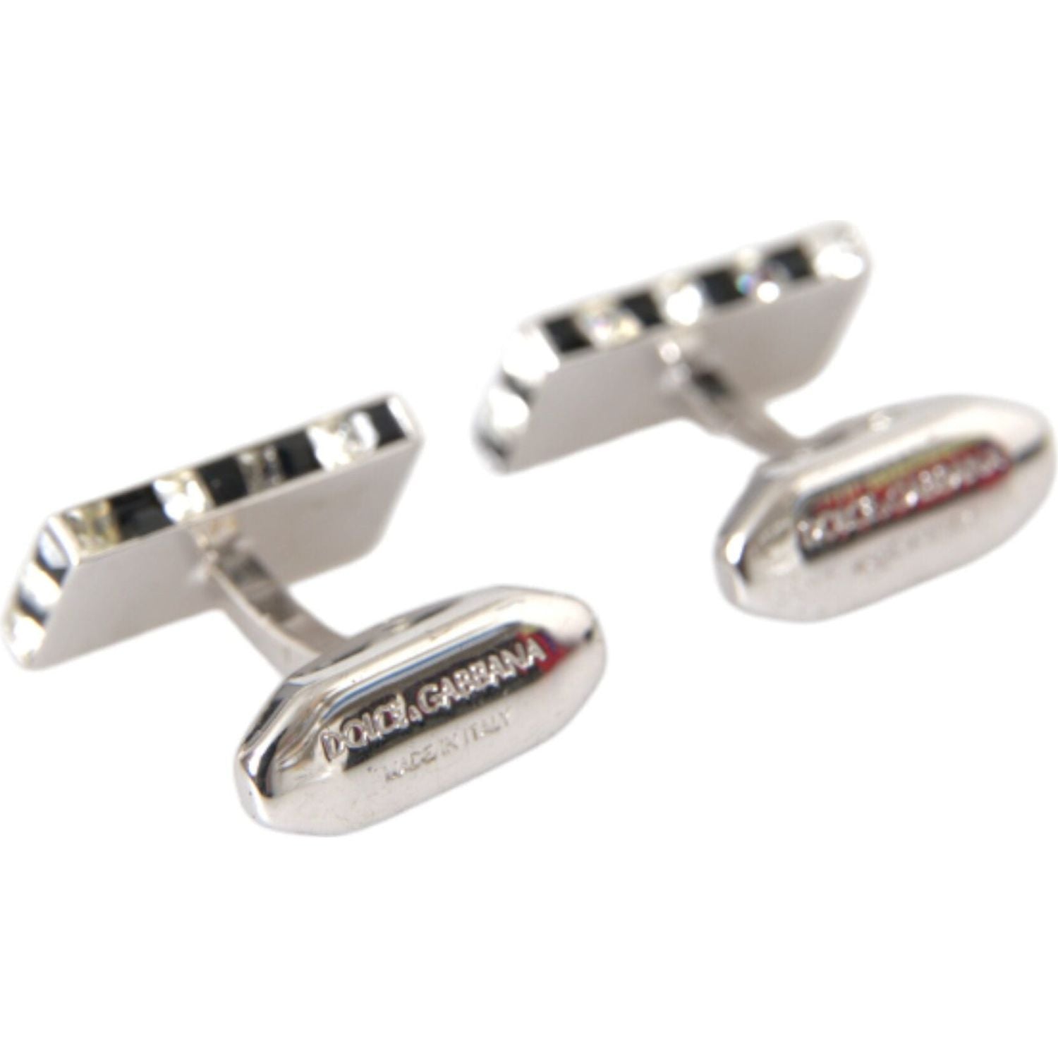 Dolce & Gabbana Silver Plated Metal Brass Pin Men Cufflinks