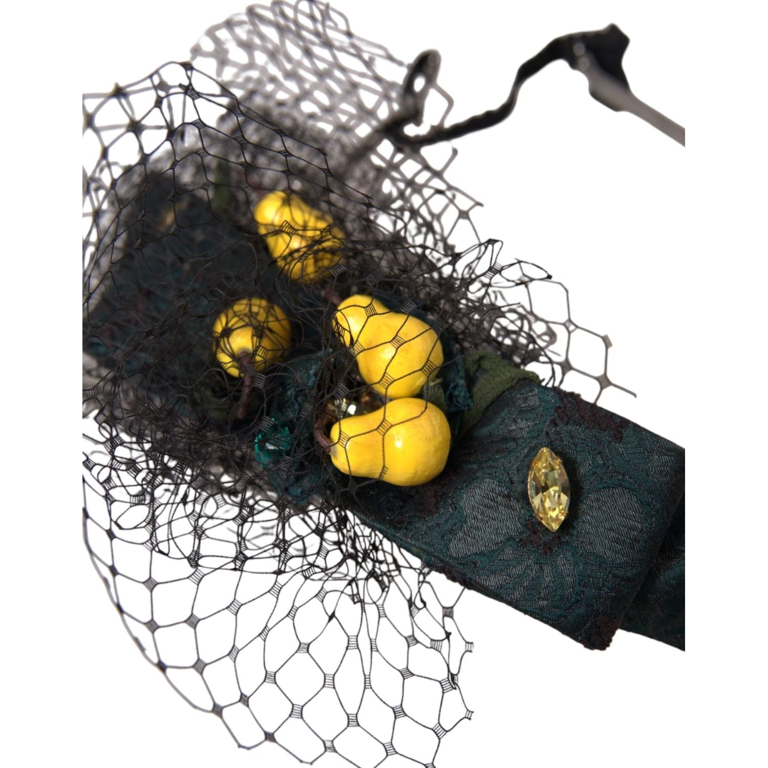 عصابة رأس من دولتشي آند غابانا مصنوعة من الكريستال البنفسجي من الليمون الأسود