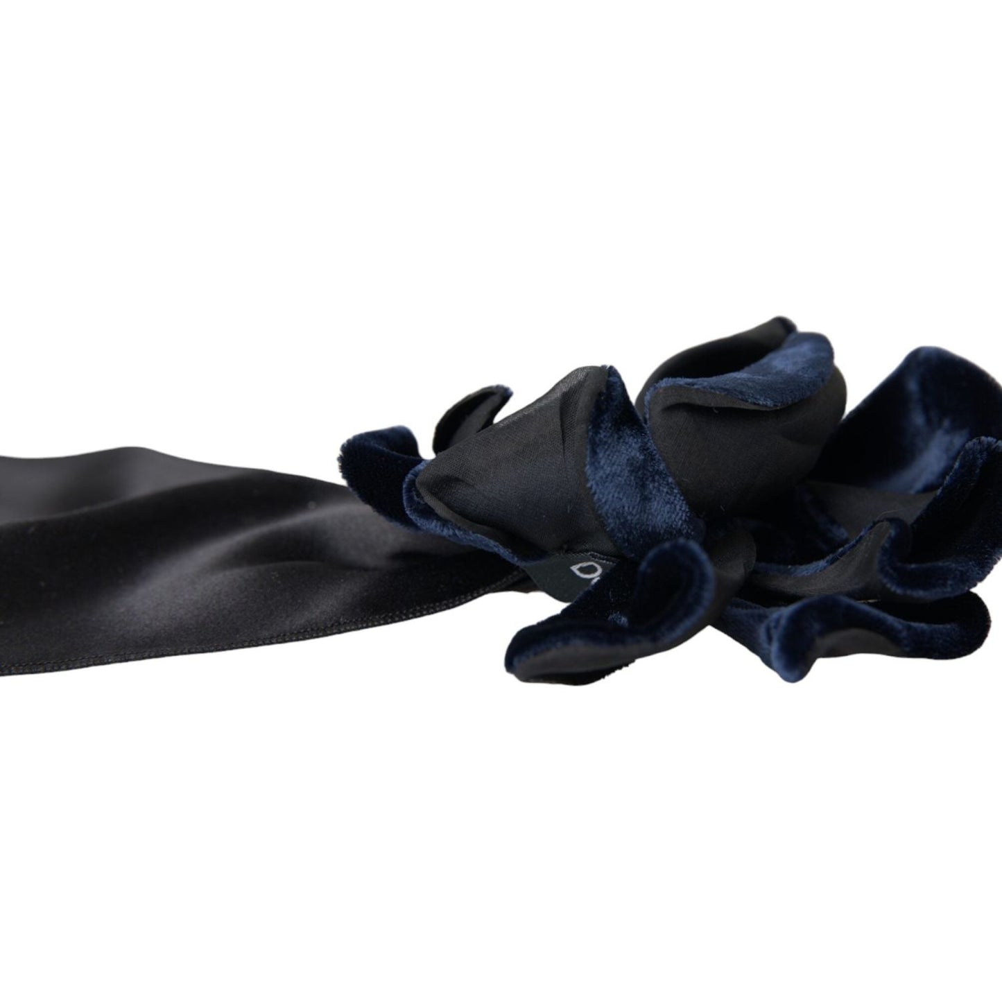 Dolce & Gabbana Black Silk Gold Brass Floral Hair Pin Brooch Brooch