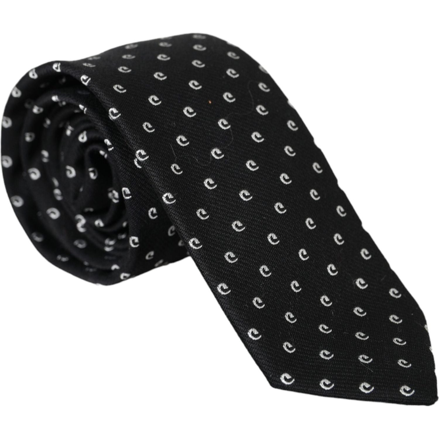 Dolce & Gabbana Black Logo Cotton Blend Adjustable Tie