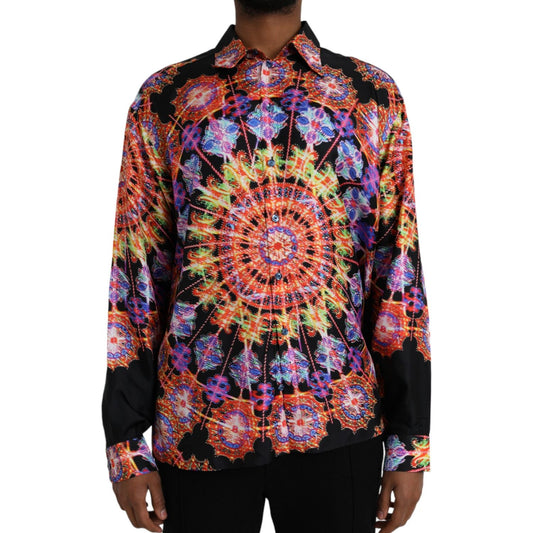 Dolce & Gabbana Multicolor Luminarie Silk Men Casual Shirt