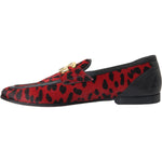 Dolce & Gabbana Red Black Leopard DG Loafers Formal Men Shoes MV5691-39