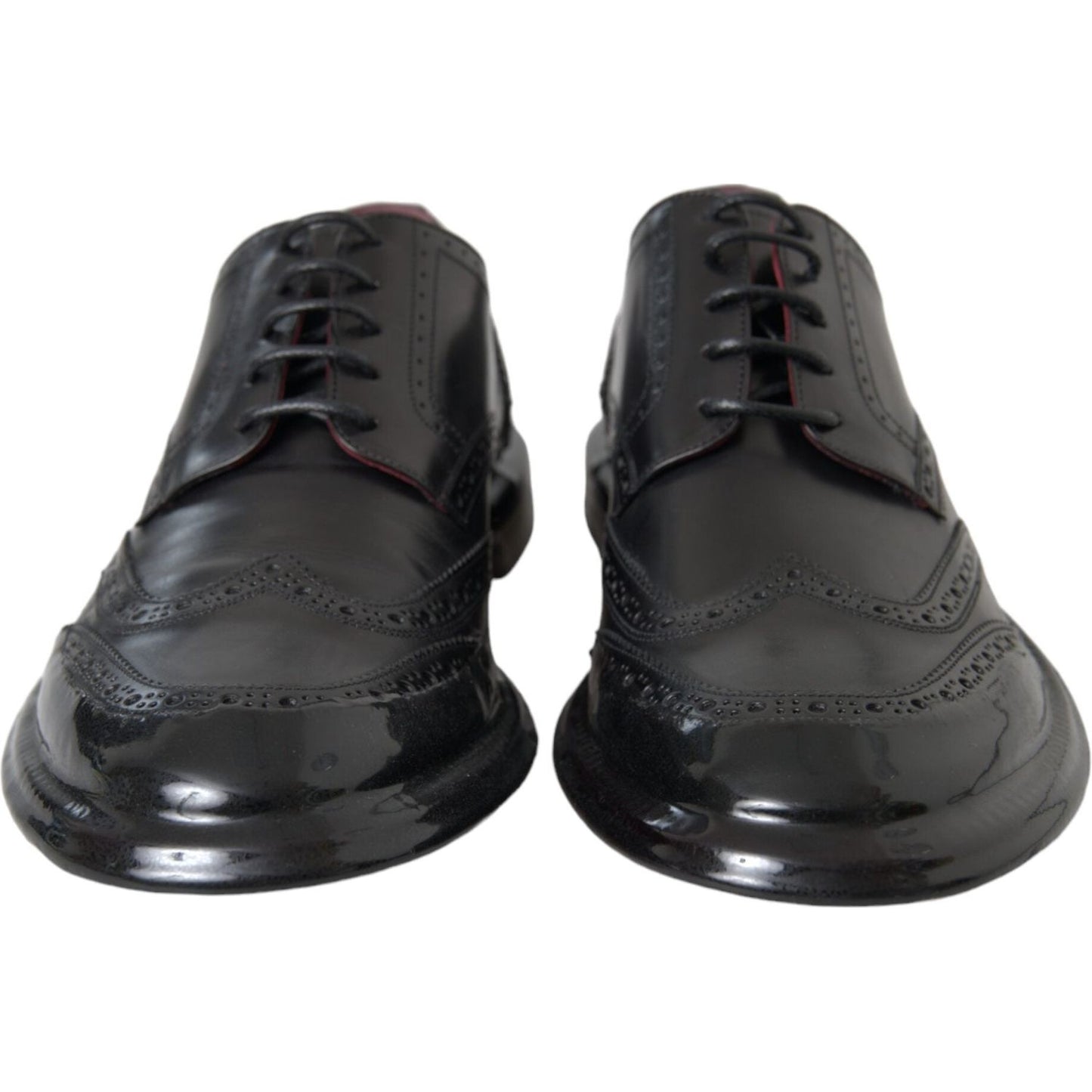 Dolce & Gabbana Black Leather Oxford Wingtip Formal Men Shoes MV5680-41