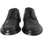 Dolce & Gabbana Black Leather Oxford Wingtip Formal Men Shoes MV5680-41