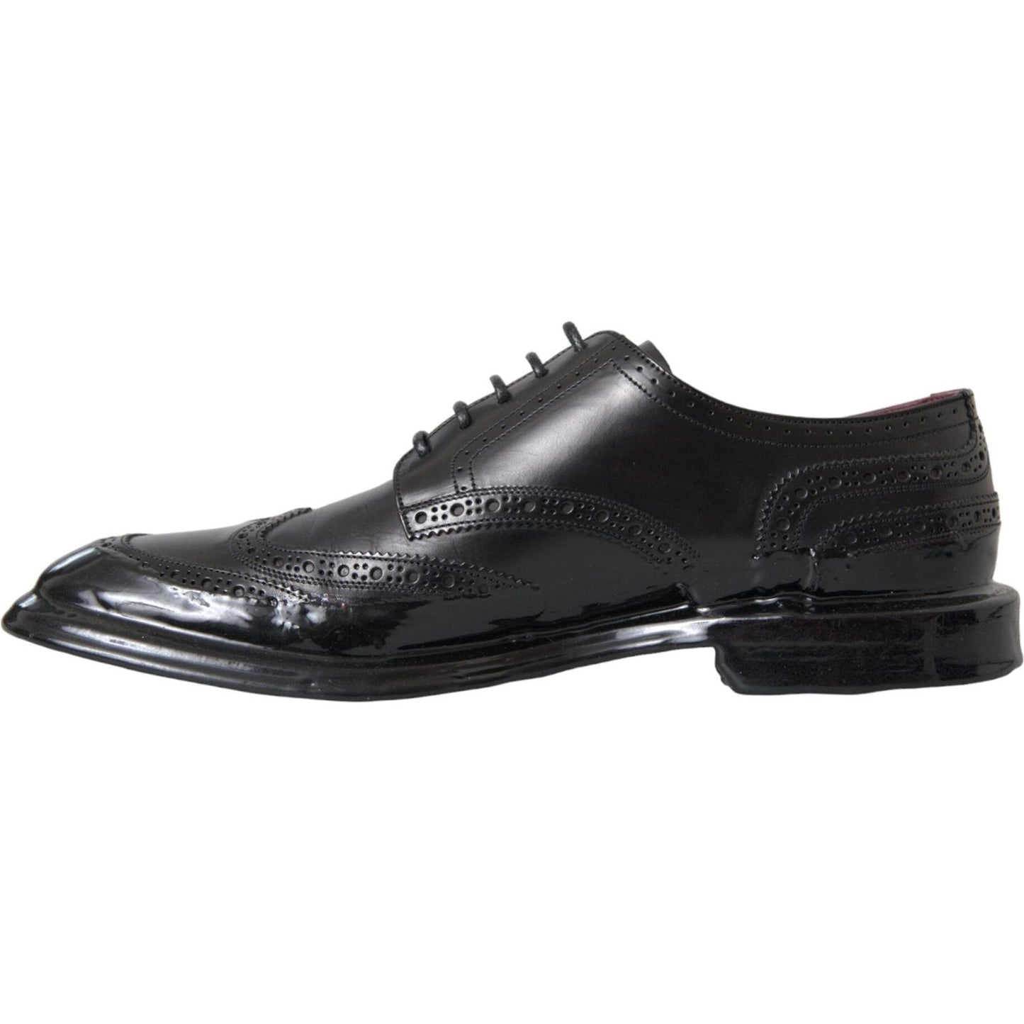 Dolce & Gabbana Black Leather Oxford Wingtip Formal Men Shoes MV5680-41