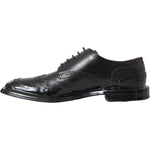 Dolce & Gabbana Black Leather Oxford Wingtip Formal Men Shoes MV5680-41