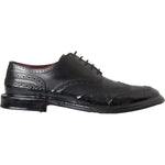 Dolce & Gabbana Black Leather Oxford Wingtip Formal Men Shoes MV5680-41