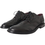 Dolce & Gabbana Black Leather Oxford Wingtip Formal Men Shoes MV5682-41