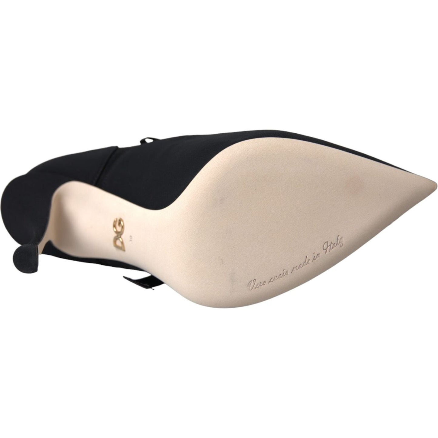 Dolce & Gabbana Black Stiletto Heels Mid Calf Boots Shoes