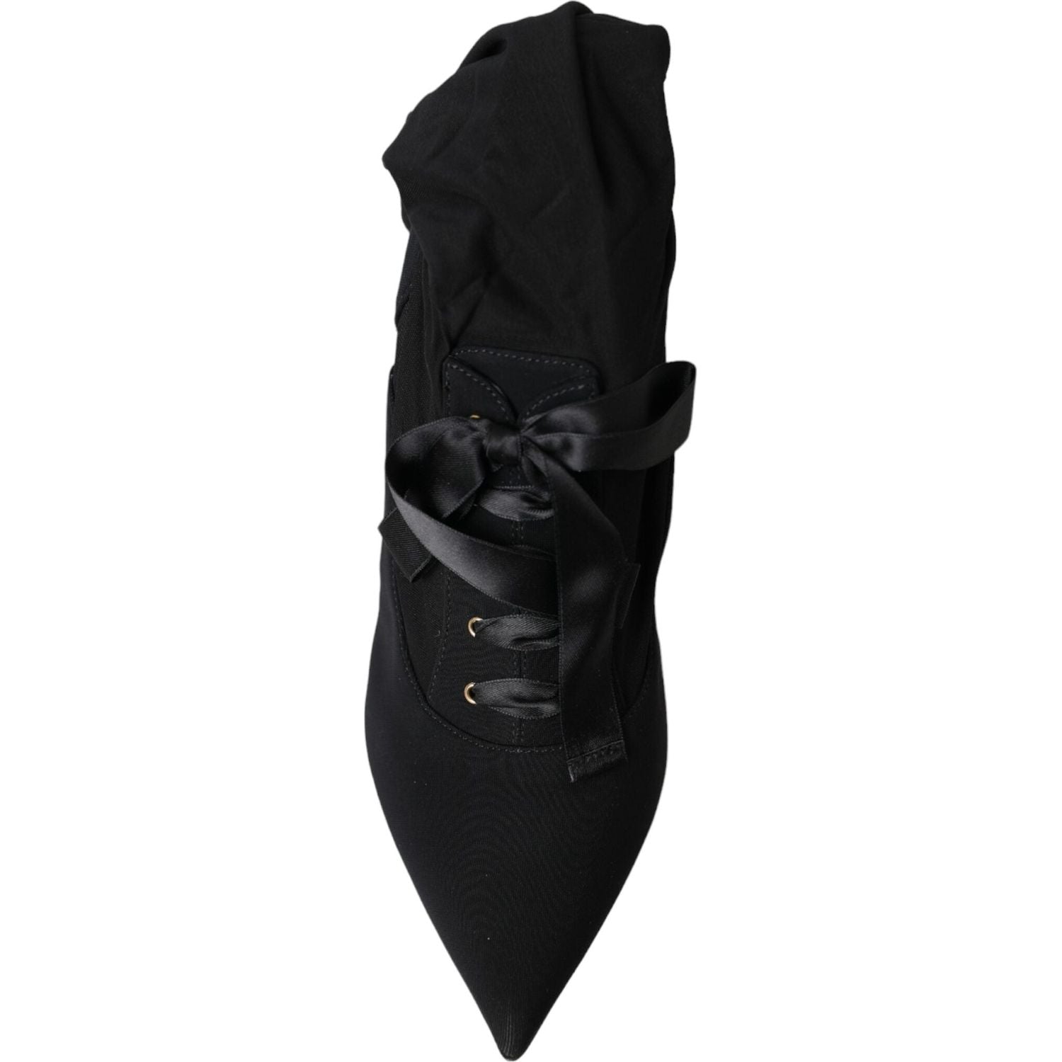 حذاء دولتشي آند غابانا أسود بكعب ستيليتو يصل إلى منتصف الساق