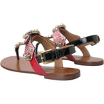 Dolce & Gabbana Multicolor Crystal Sandals Flip Flops Shoes LA11058-36