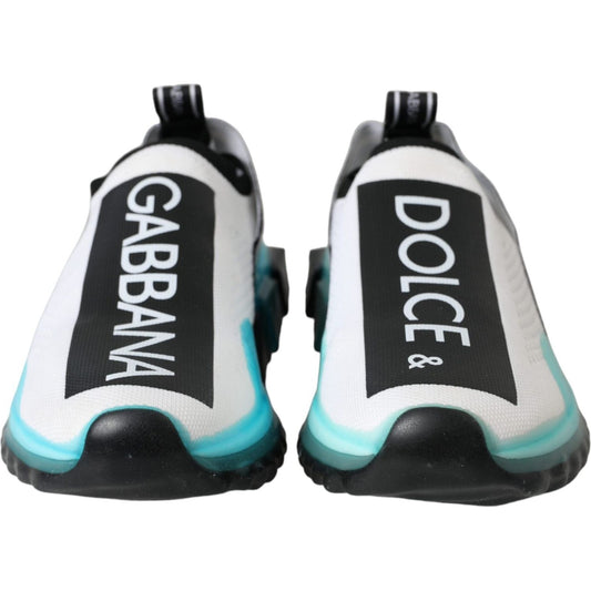 Dolce & Gabbana Black White Blue Slip On Sorrento Sneakers Shoes Dolce & Gabbana Dark Slate Gray