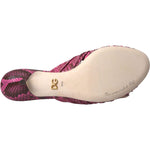 Dolce & Gabbana Pink Exotic Leather Kitten Heels Slides Shoes LA11028-36.5
