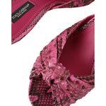 Dolce & Gabbana Pink Exotic Leather Kitten Heels Slides Shoes LA11029-36
