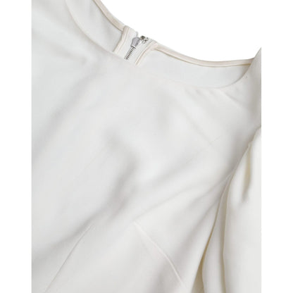Dolce & Gabbana White Viscose Round Neck Short Sleeves Top
