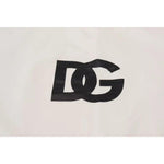 Dolce & Gabbana White Logo Cotton Crew Neck Pullover Sweater