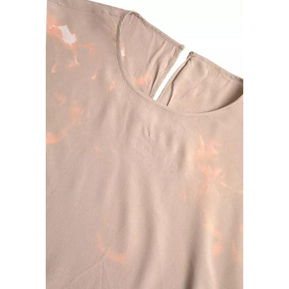 Dolce & Gabbana Brown Round Neck Short Sleeve Blouse Top