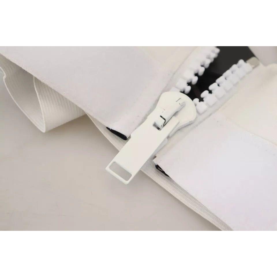 بلوزة قصيرة بدون أكمام من الفيسكوز باللون الأبيض من دولتشي آند غابانا