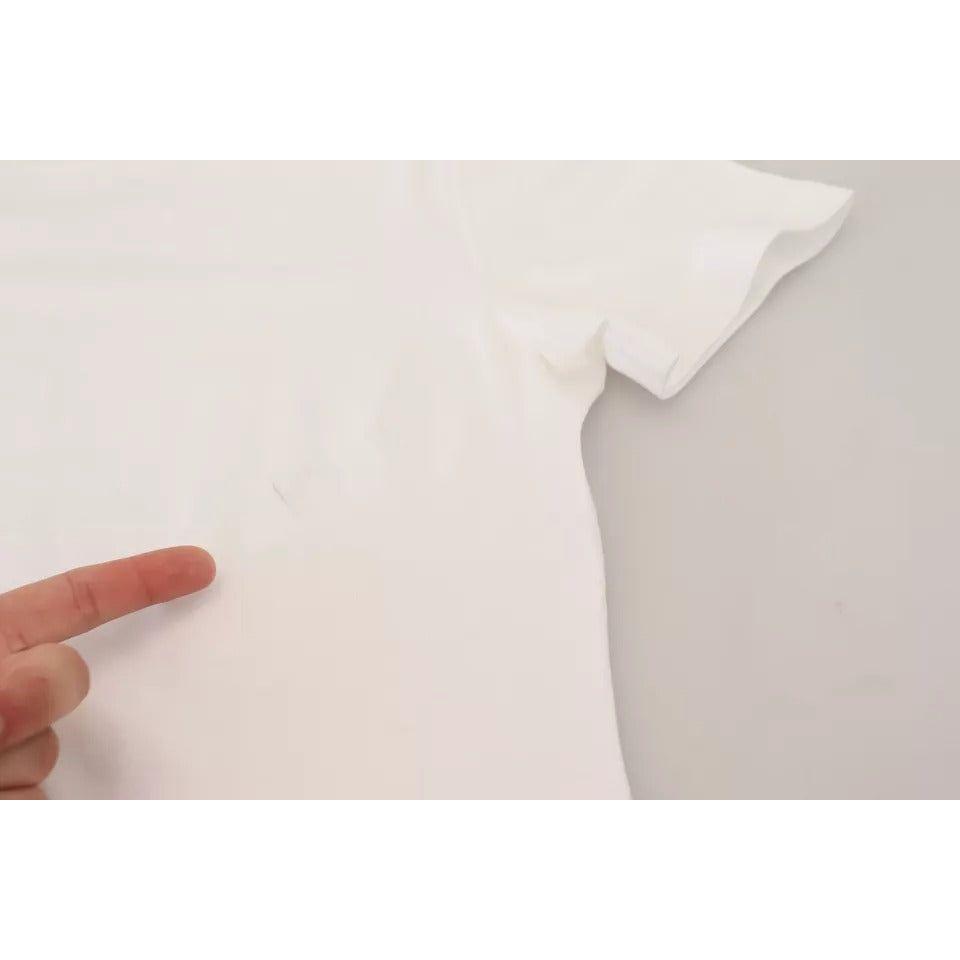 بلوزة Dolce &amp; Gabbana Optical بيضاء مطبوعة بأكمام قصيرة