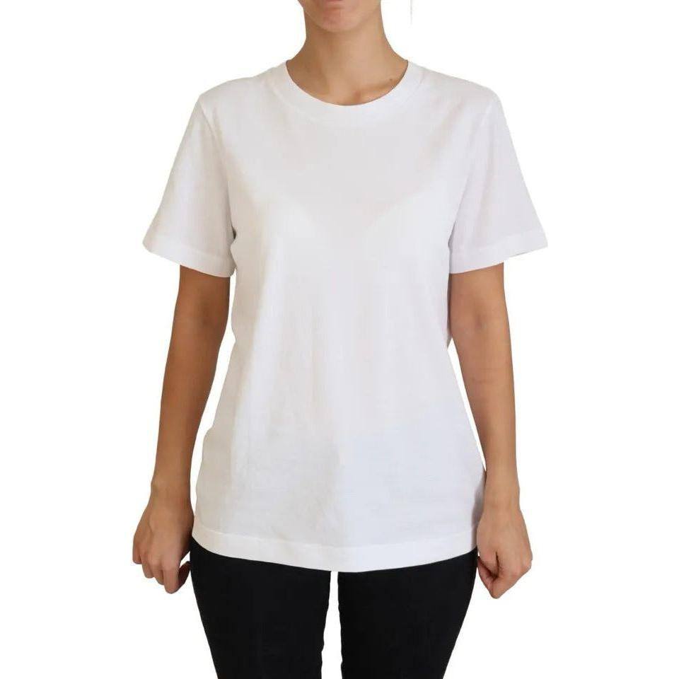 بلوزة Dolce &amp; Gabbana Optical بيضاء مطبوعة بأكمام قصيرة