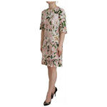 Dolce & Gabbana Pink Lily Viscose Sheath Knee Length Dress