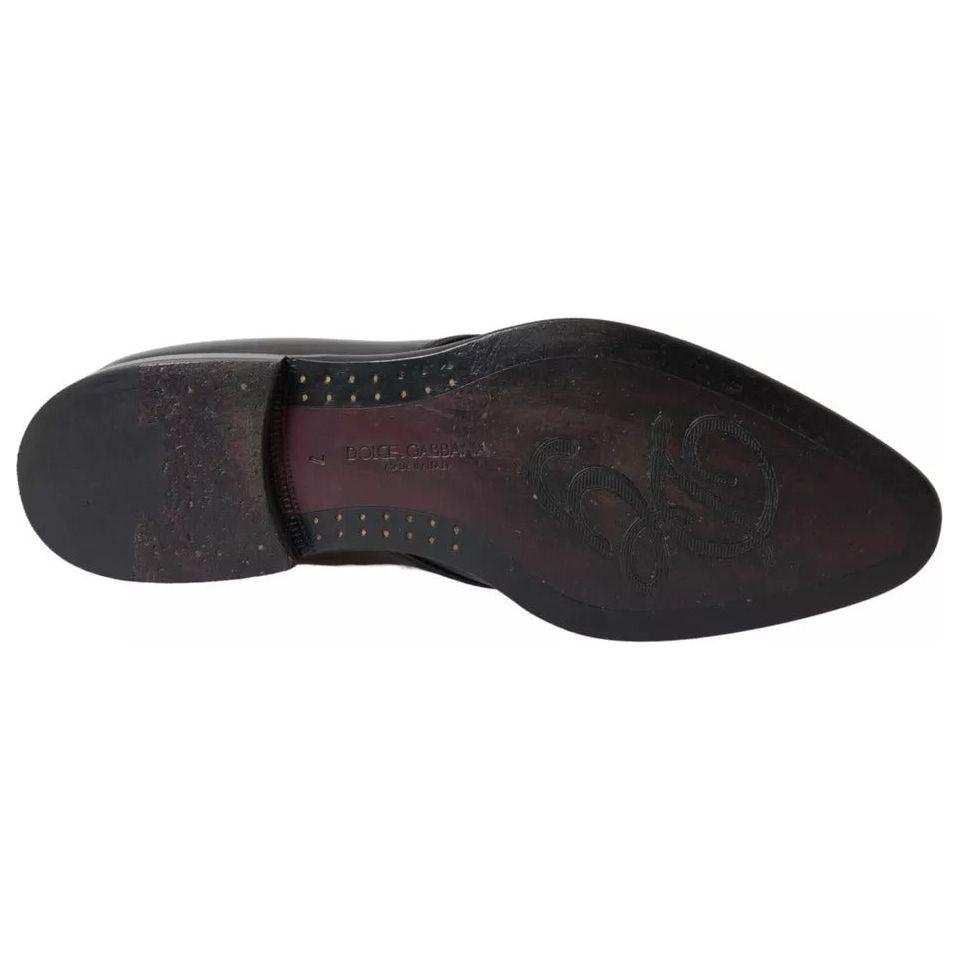 Dolce & Gabbana Black Leather Derby Formal Dress Men Shoes