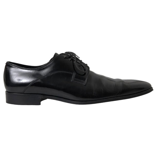 Dolce & Gabbana Black Polished Leather Formal Dress Shoes Dolce & Gabbana Black