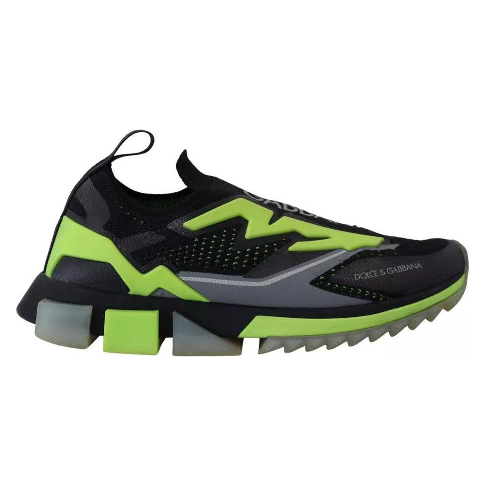 Dolce & Gabbana Black Yellow SORRENTO Sport Stretch Sneakers Shoes MV4782-40