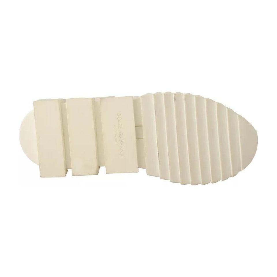 حذاء سنيكرز دولتشي آند غابانا سورينتو من القماش الأبيض برباط من الجلد السويدي