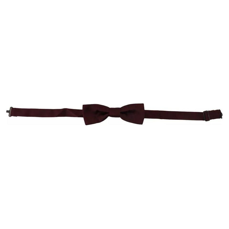 Dolce & Gabbana Bordeaux Silk Adjustable Neck Men Bow Tie