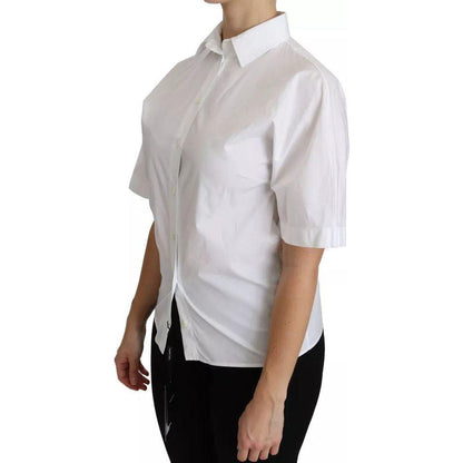 Dolce & Gabbana White Collared Short Sleeve Polo Shirt Top