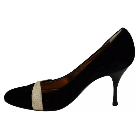 Dolce & Gabbana Black Velvet Ayers High Heels Pumps Shoes Dolce & Gabbana Black