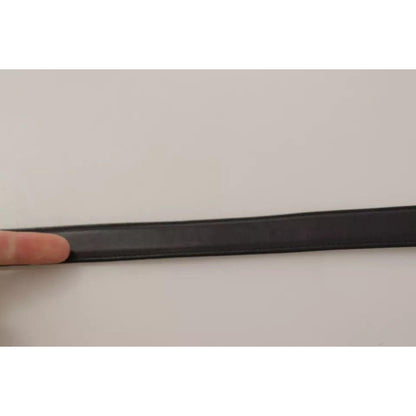 Dolce & Gabbana Black Calf Leather Antique Buckle Men Belt