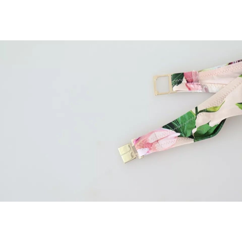 ملابس سباحة بطبعة زهور وردية من دولتشي آند غابانا - بيكيني علوي