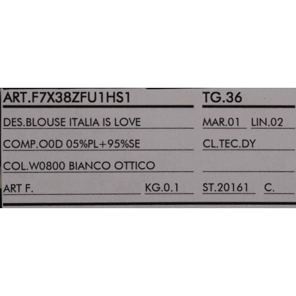 بلوزة بيضاء من الحرير المزين بالترتر من مجموعة "Italia Is Love" من دولتشي آند غابانا