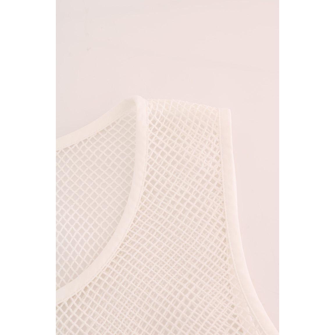 توب دولتشي آند غابانا بدون أكمام شفاف من شبكة