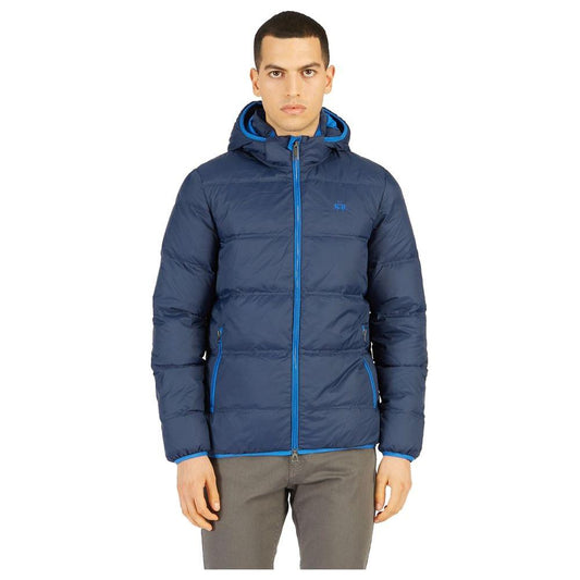 La Martina Blue Nylon Men Jacket LA-7842-M
