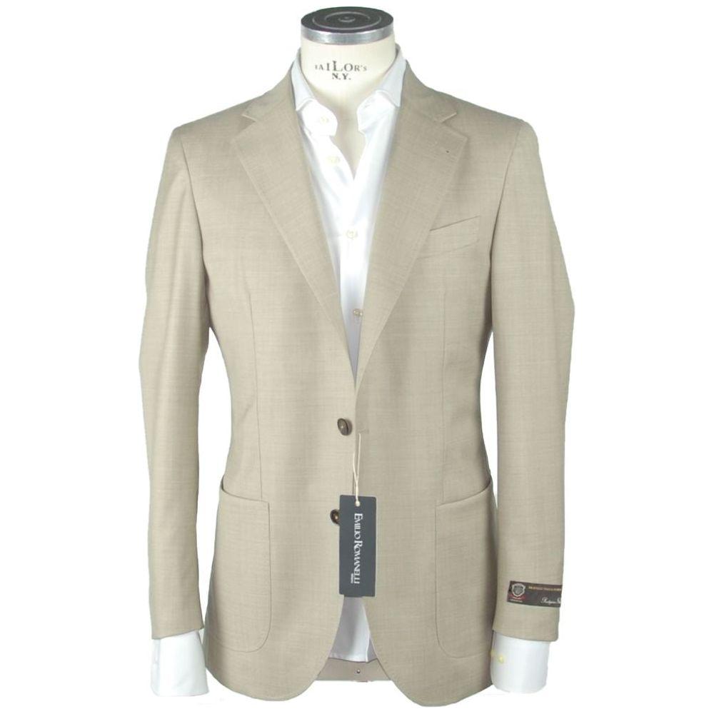 Emilio Romanelli Beige Wool Men's Blazer