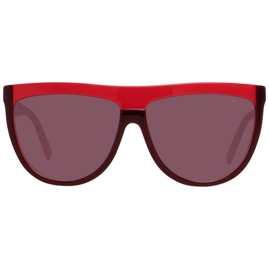 Emilio Pucci burgundy women's sunglasses with oval frame and gradient brown lenses, 100% UVA UVB protection, full-rim plastic design.