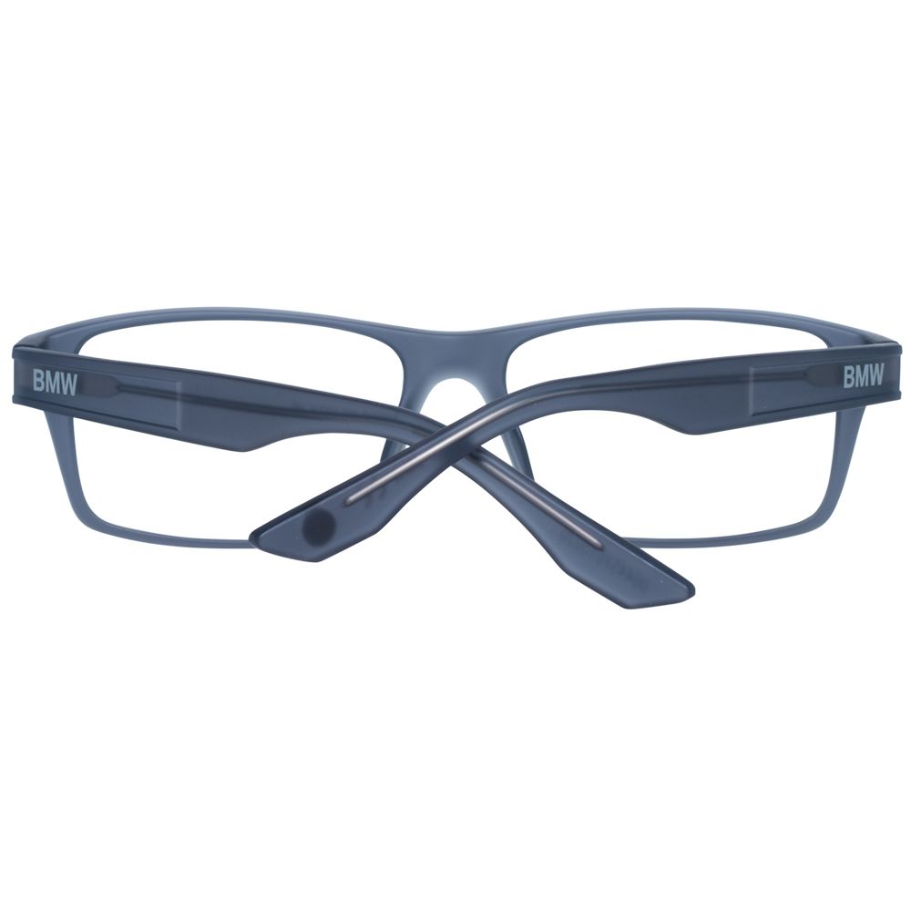 BMW Gray Men Glasses Frame in grey plastic, rectangle style, full-rim